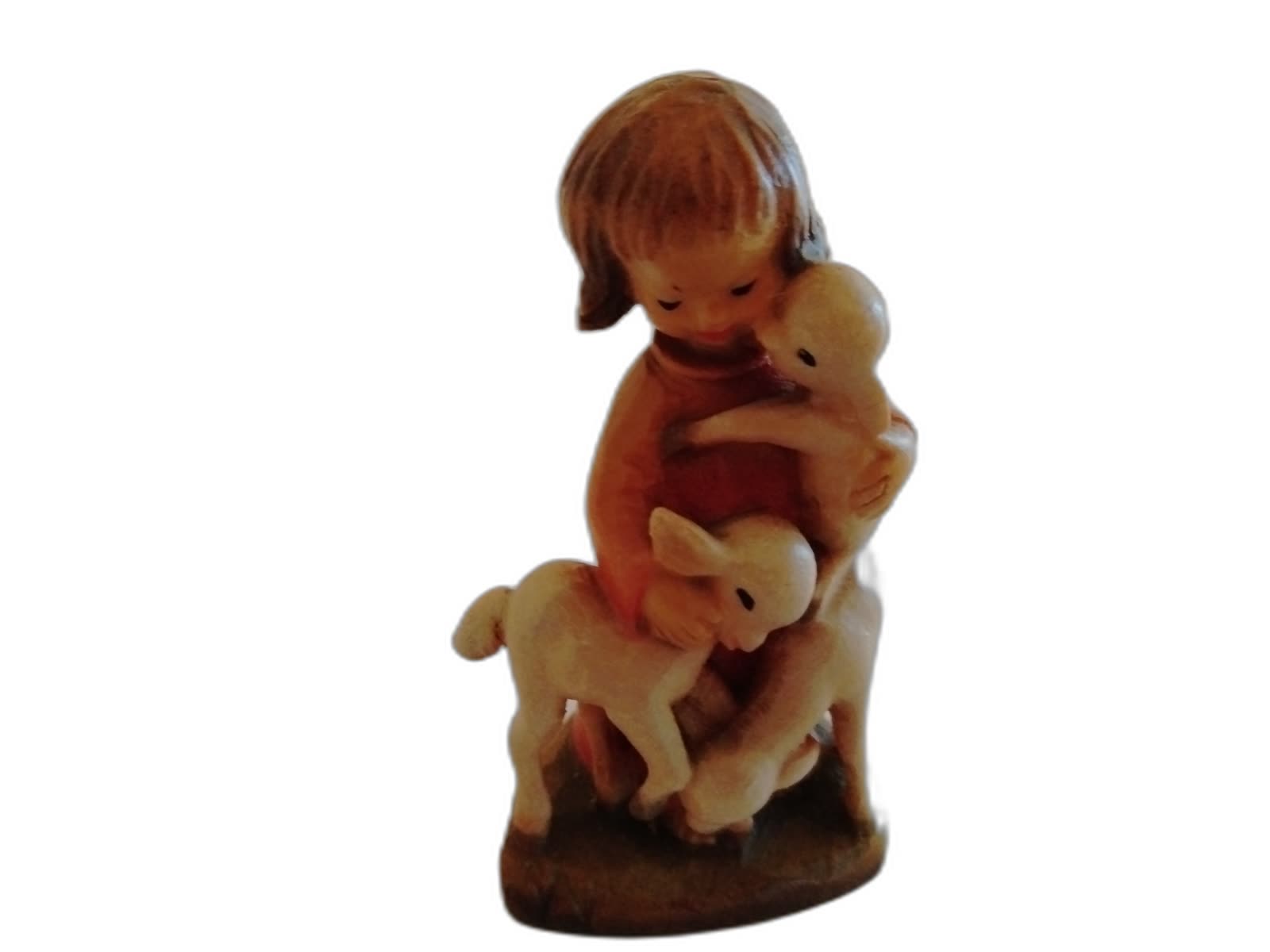 A-179 - Girl Carrying Three Lambs - Photo 1