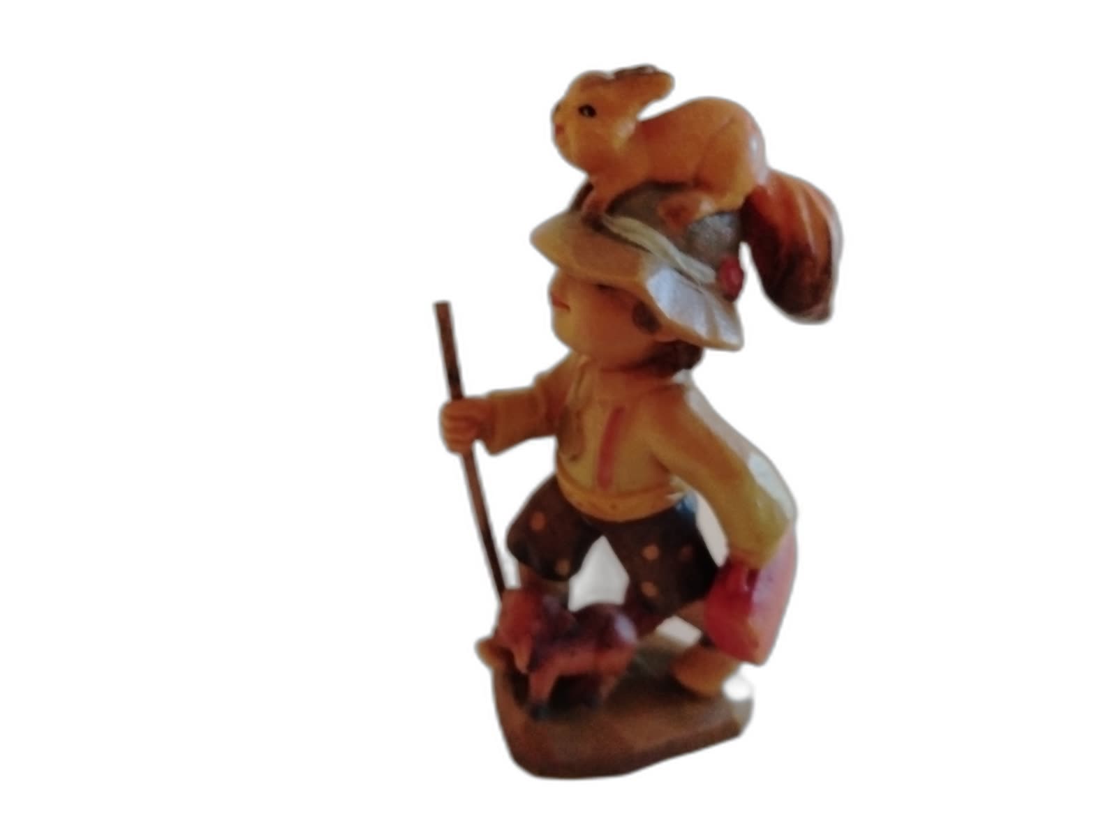 A-185 - Boy with Walking Stick and Squirrels - Photo 1