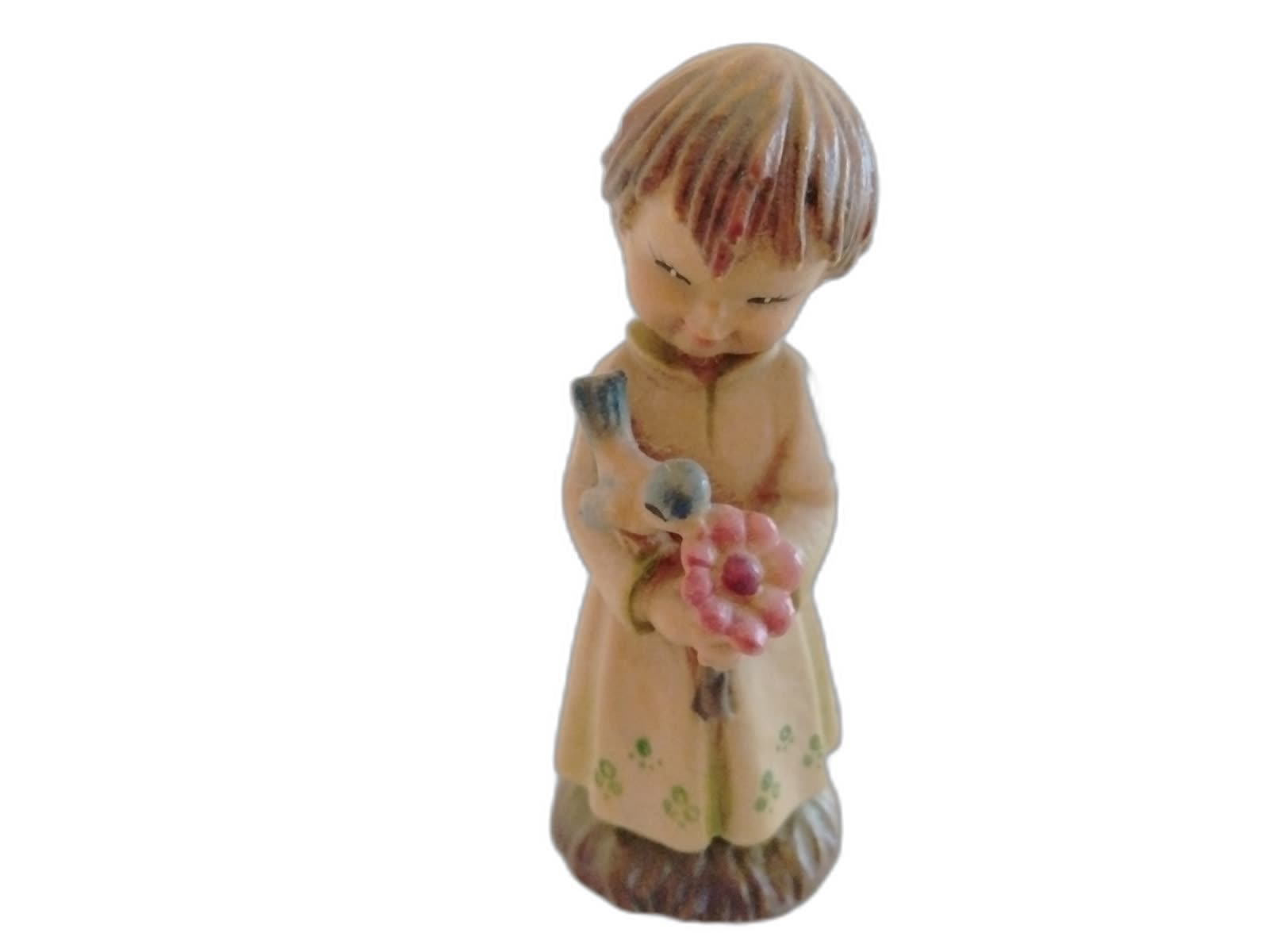 A-202 - Girl Holding a Flower with Bird - Photo 1