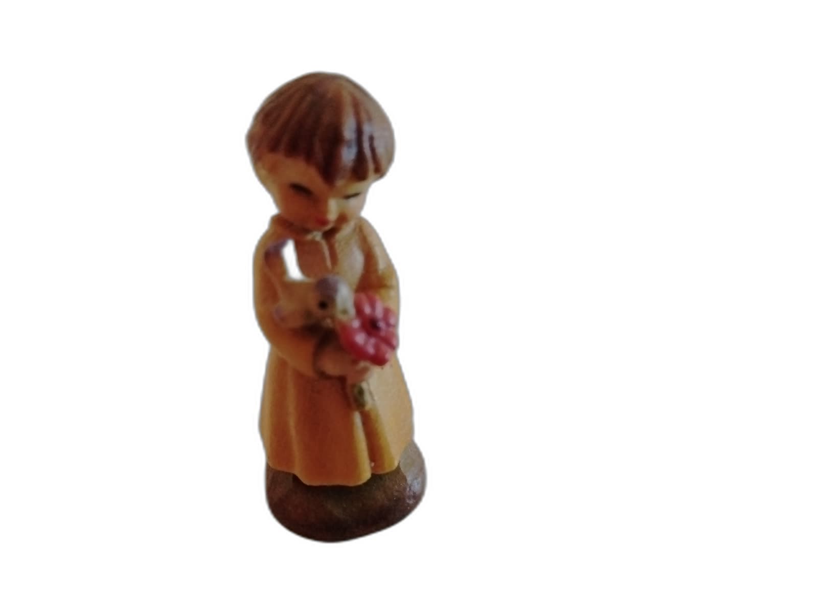 A-218 - Miniature Girl Holding Flower with Bird - Photo 1