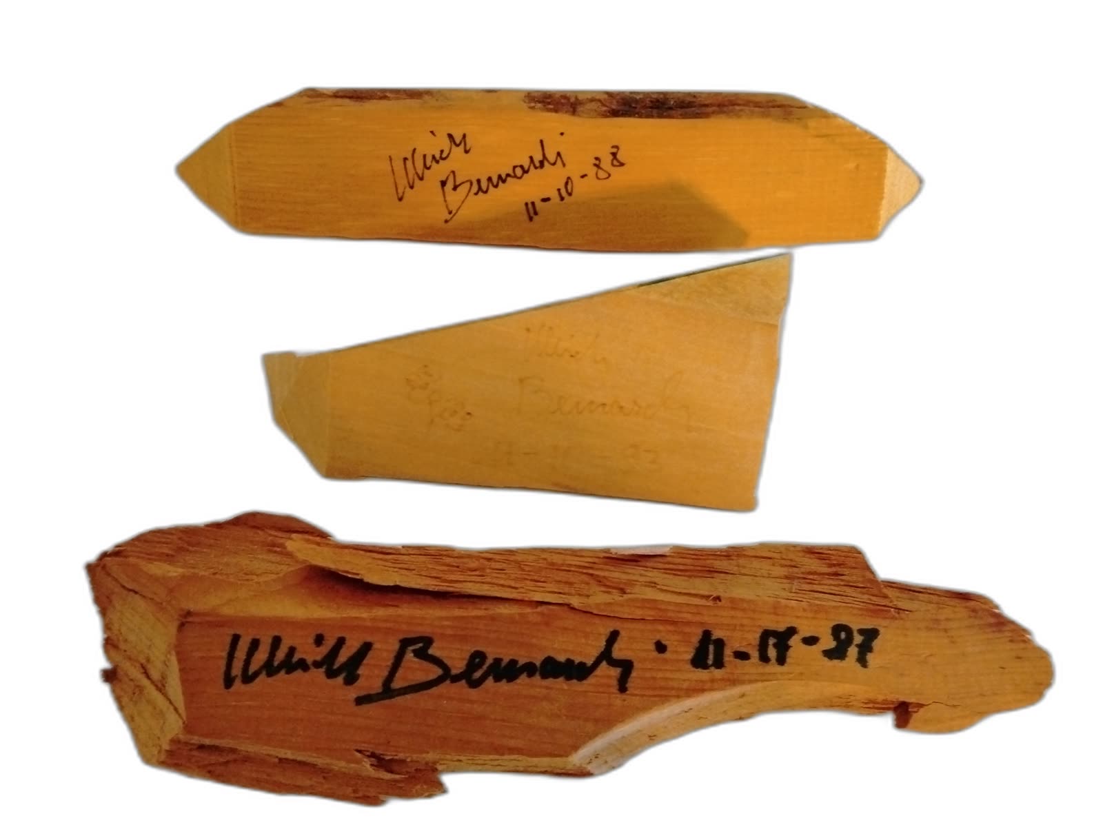 A-227 - Ulrich Bernardi Signed Wood Samples - Set of Three - Photo 5