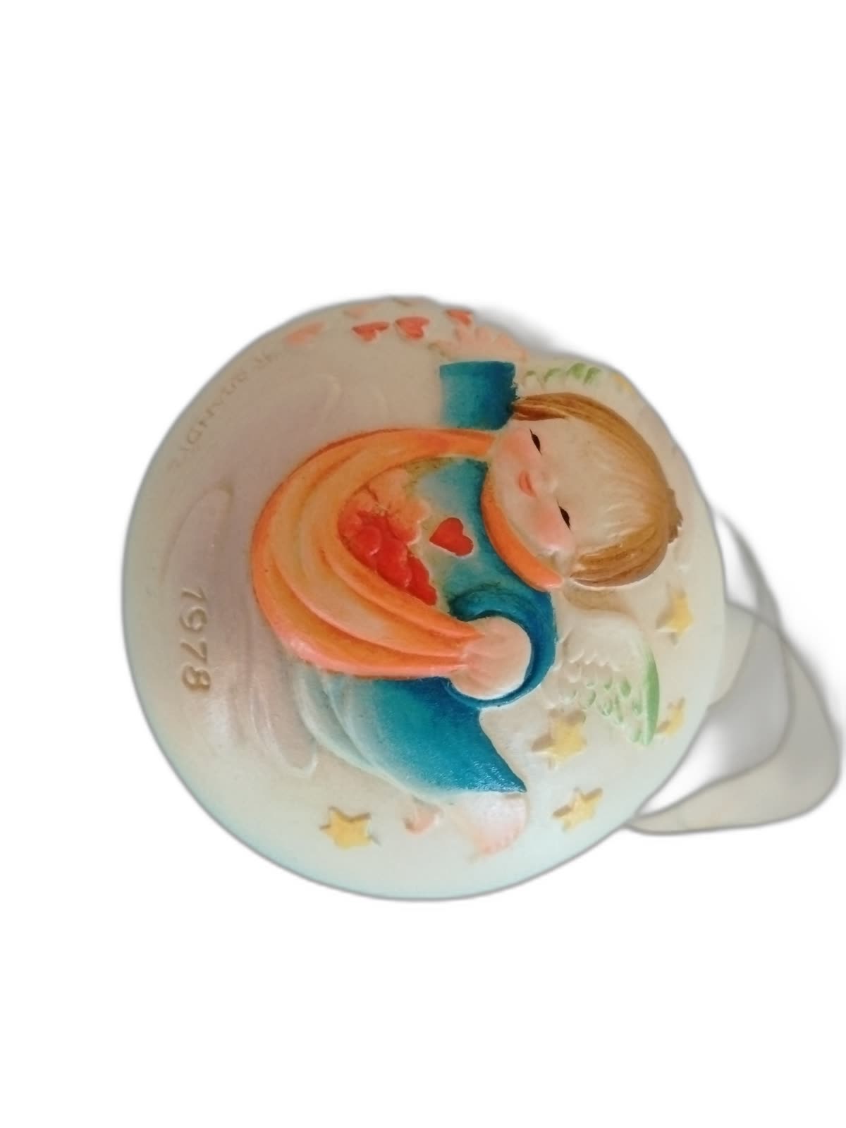 A-228 - Angel Dropping Hearts Ball Ornament - Photo 1