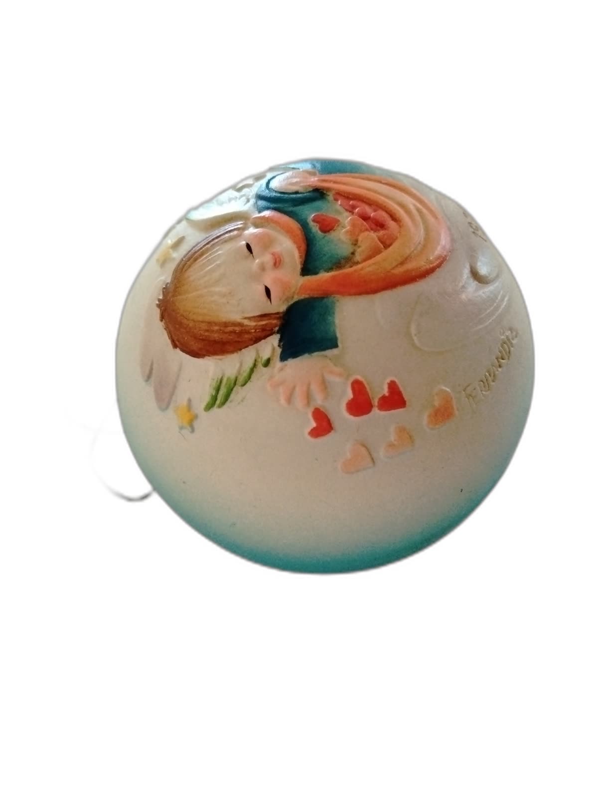 A-228 - Angel Dropping Hearts Ball Ornament - Photo 3
