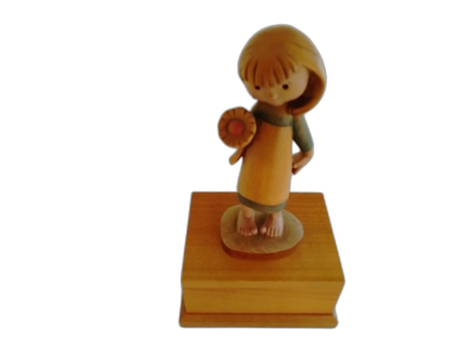 A-240 - Girl Holding Flower Music Box - Colorful Version - Photo 1
