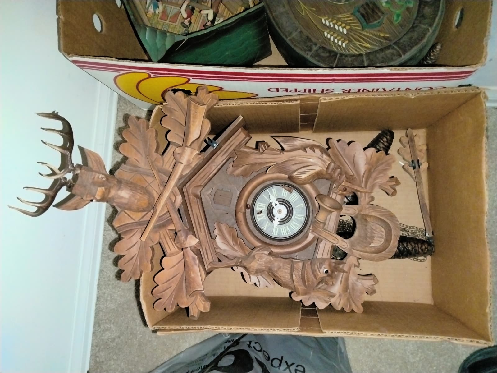 CL-002 Carved Deer Cuckoo Clock image 1