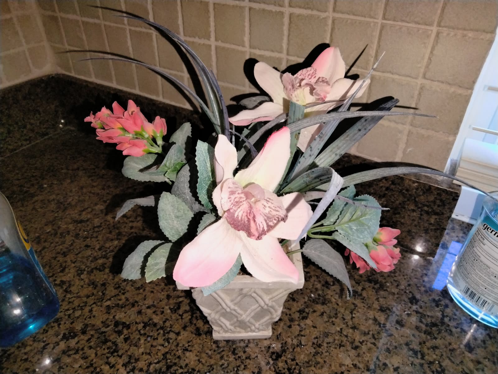 FL-013 Pink Orchid Floral Arrangement image 1