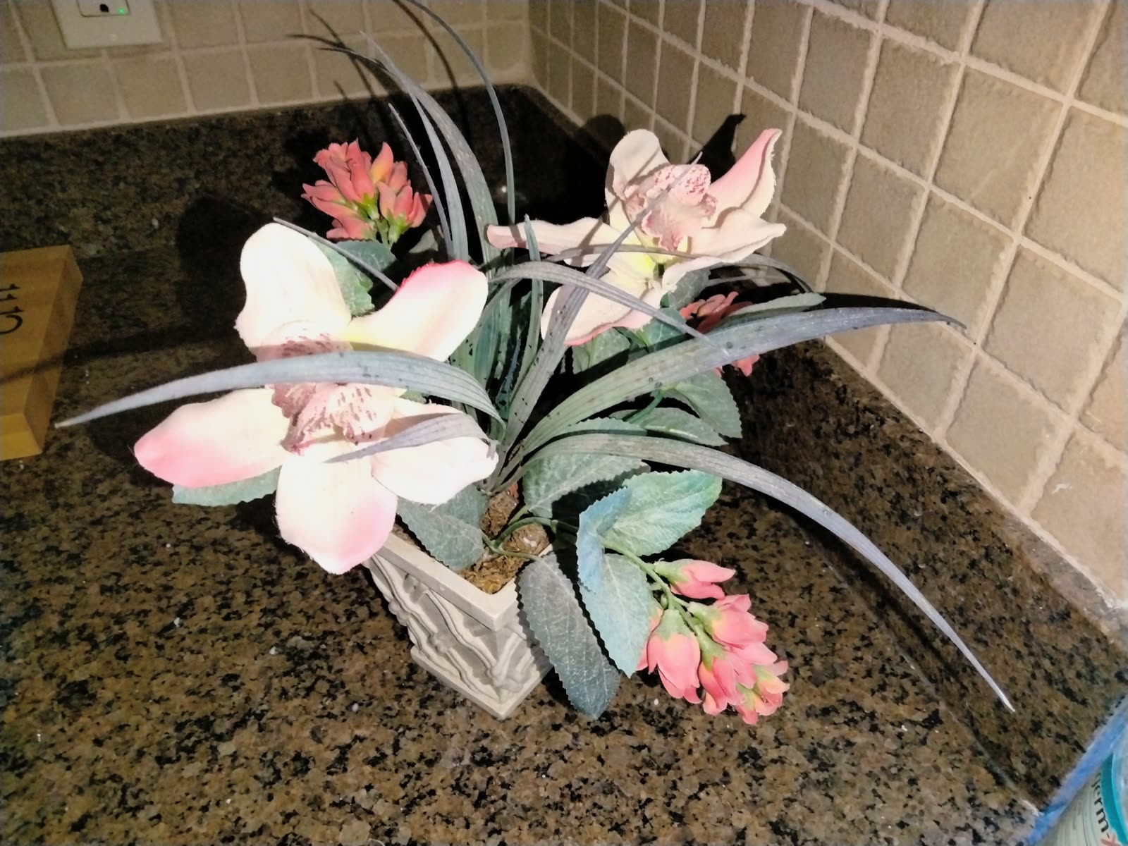 FL-013 Pink Orchid Floral Arrangement image 2