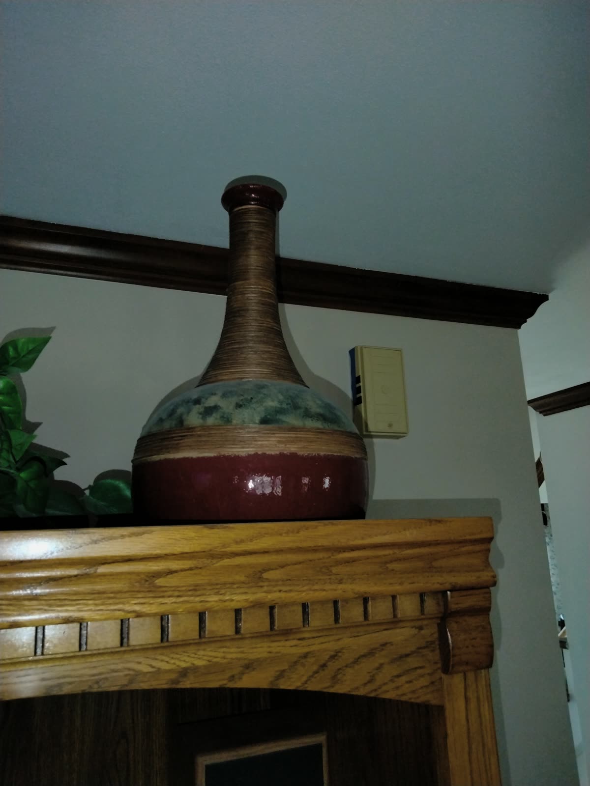 FL-003 Two-Tone Pottery Bottle Vase image 1