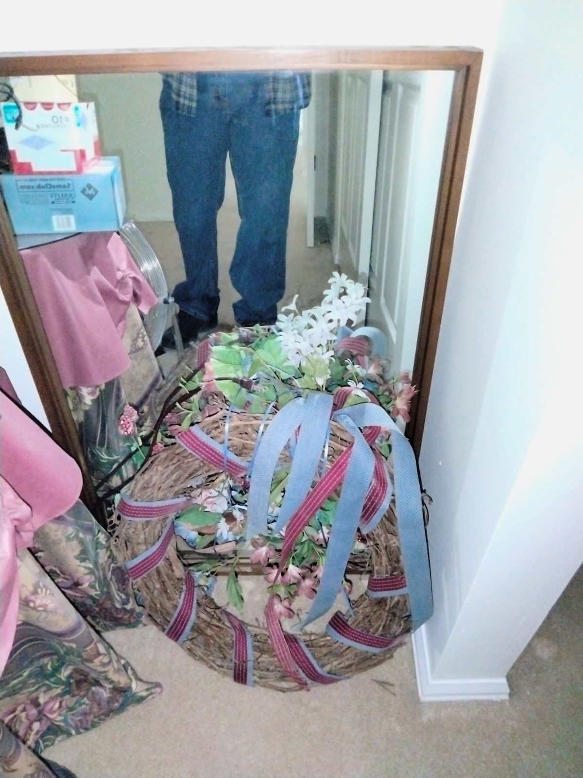 PI-003 Rectangular Wood-Framed Wall Mirror image 1