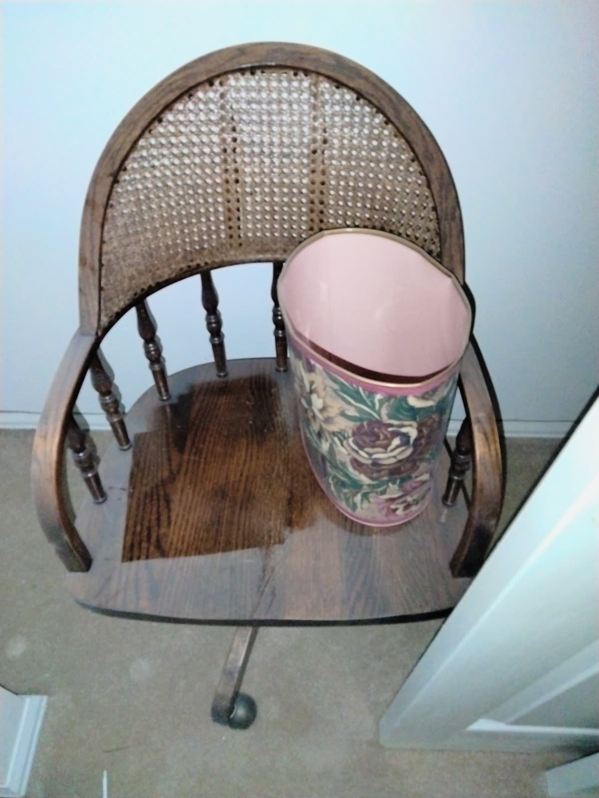 MS-006 Wood Magazine Rack And Wastebasket Set image 1