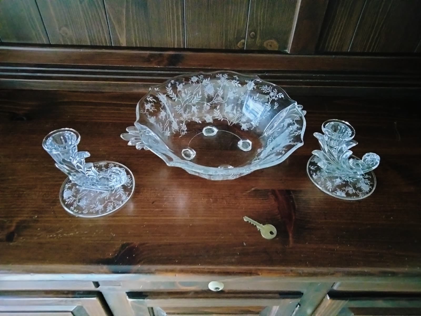 SM-009 Glass Bowl + Candle Holders image 1